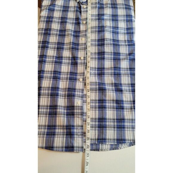 Alexander Julian No Iron Button Down Blue Plaid Shirt in XL - Picture 7 of 7